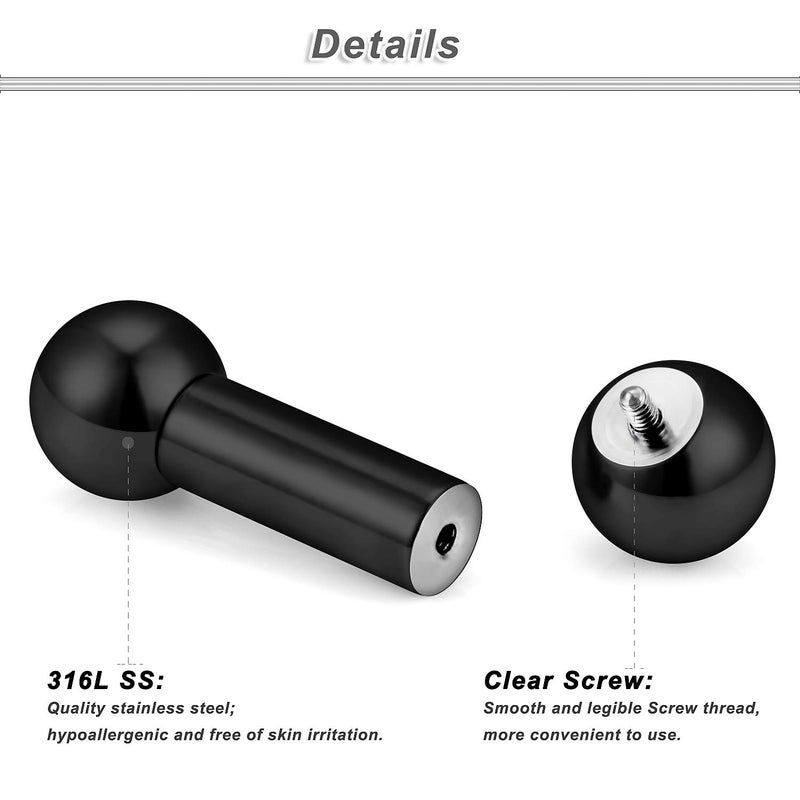 Ocptiy 6G Septum Rings Gauges Tunnel Plug Earrrings stretching kit Large Septum Nose pincher Pa Nipple Lip Tongue Ring Hoop Stainless Surgical Steel Cartilage Helix Earring Piercing Jewerly Women Men - Image 2